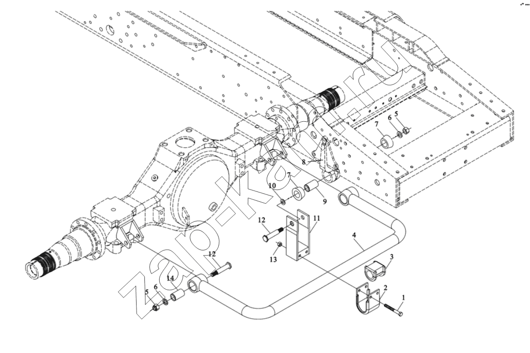 Схема/чертеж: REAR STABILIZER BAR (DC93319680109) / Shaanxi Shacman SX3316DR366 (F2000)