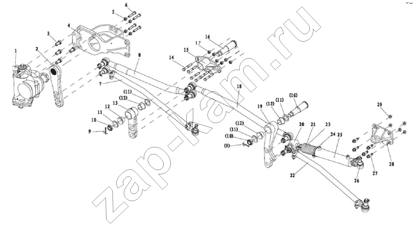 Схема/чертеж: STEERING TRANSMISSION DEVICE / Shaanxi Shacman SX3316DR366 (F2000)