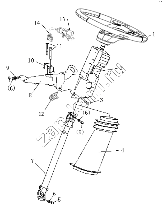 Схема/чертеж: STEERING COLUMN ADJUSTABLE / Shaanxi Shacman SX3316DR366 (F2000)