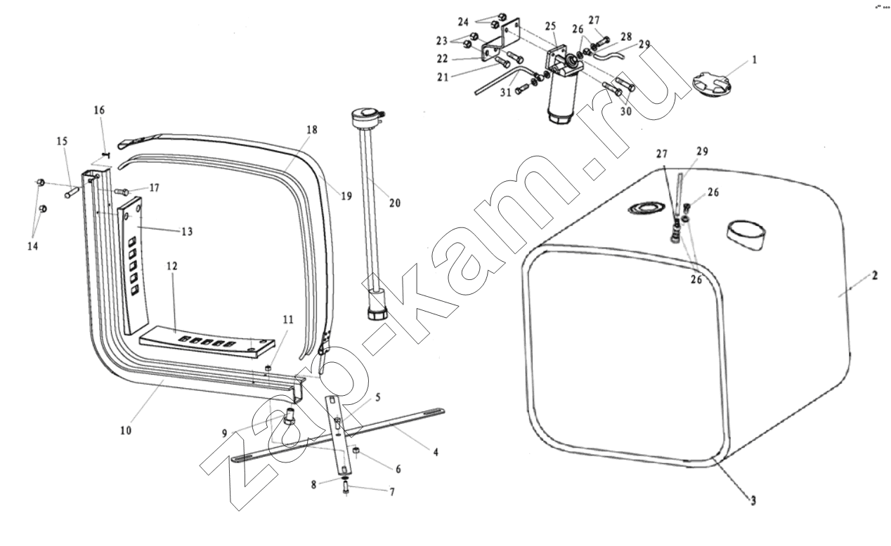 Схема/чертеж: FUEL TANK ASSEMBLY / Shaanxi Shacman SX3316DR366 (F2000)