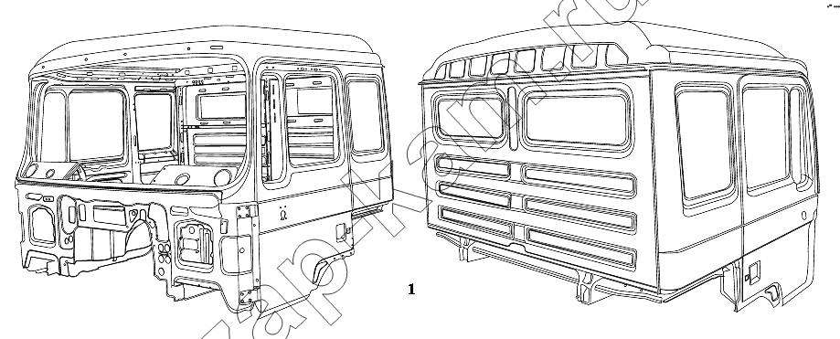 Схема/чертеж: HALF HIGH ROOF CAB WELDING ASSY / Shaanxi Shacman SX3316DT366