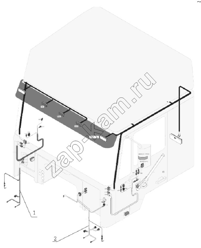 Схема/чертеж: LEFT, RIGHT FRONT WIRING / Shaanxi Shacman SX3316DT366