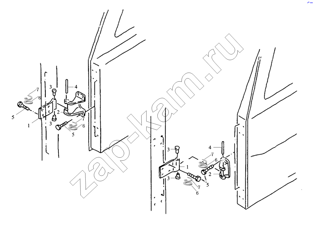 Схема/чертеж: DOOR HINGE LEFT AND RIGHT / Shaanxi Shacman SX3316DT366