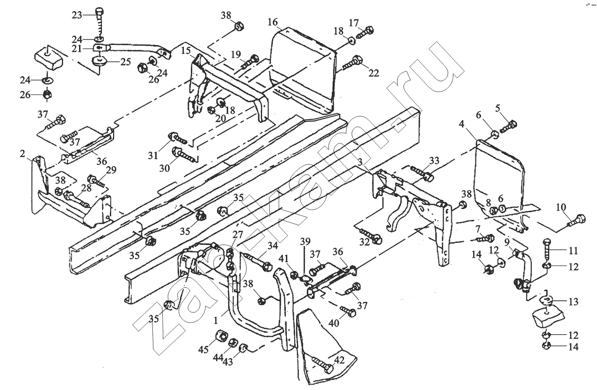 Схема/чертеж: FOOT PANEL BRACKET / Shaanxi Shacman SX3316DT366