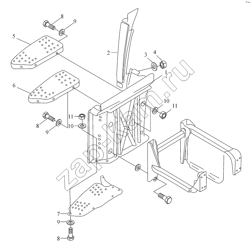Схема/чертеж: RIGHT DOOR STEP / Shaanxi Shacman SX3316DT366
