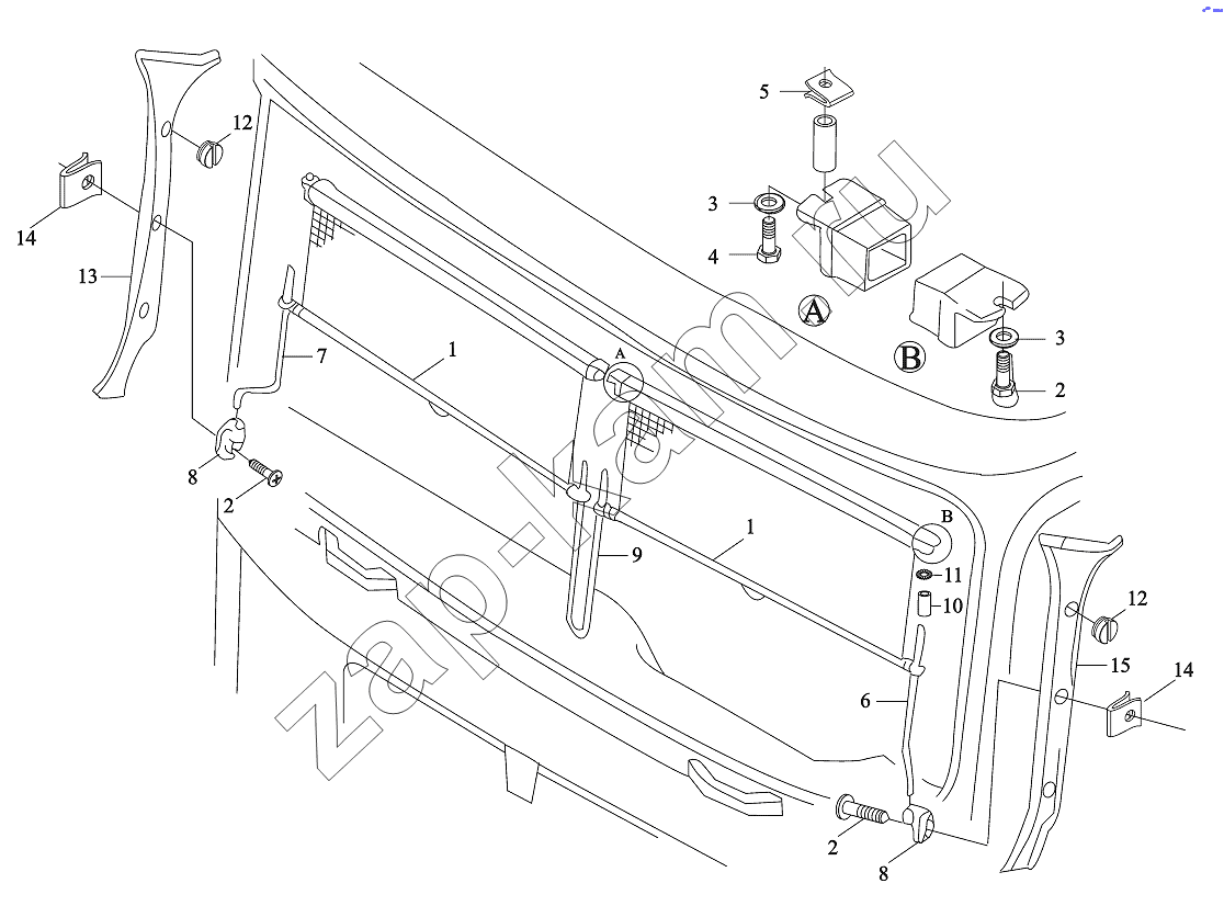 Схема/чертеж: SUN VISOR ROLLER / Shaanxi Shacman SX3316DT366