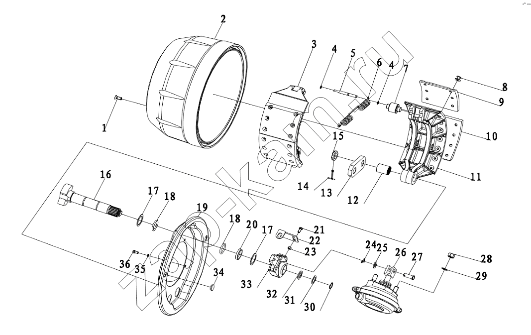 Схема/чертеж: STEYR 6.5 TONS STEERING SHAFT BRAKE / Shaanxi Shacman SX3316DT366