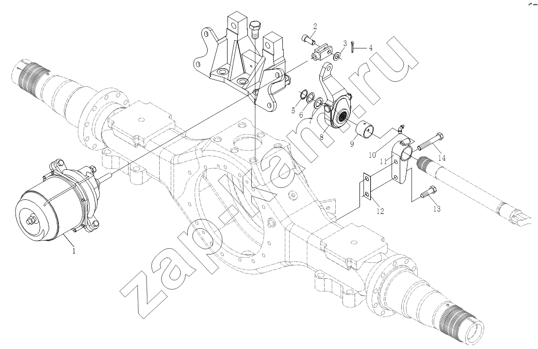 Схема/чертеж: STR DRIVE AXLE BRAKE II / Shaanxi Shacman SX3316DT366