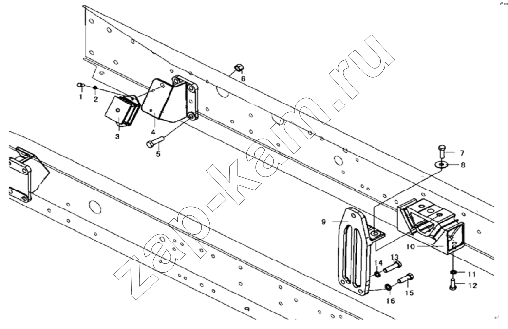 Схема/чертеж: ENGINE SUSPENSION / Shaanxi Shacman SX3316DT366