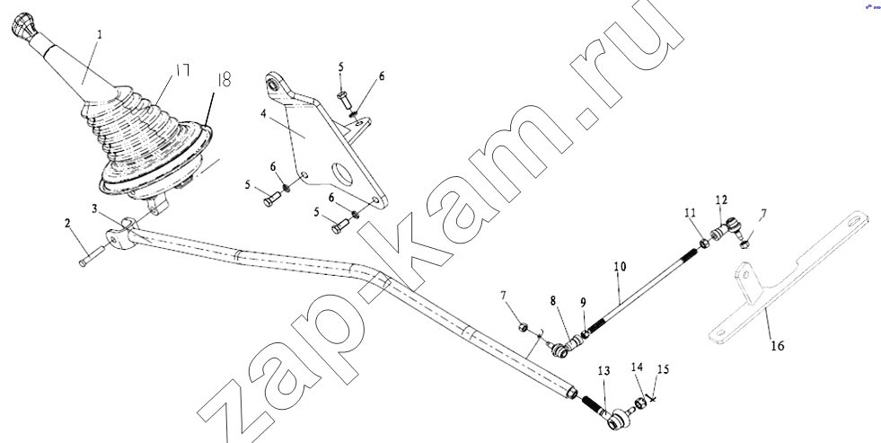 Схема/чертеж: TRANSMISSION CONTROL (SHIFTING DEVECE) / Shaanxi Shacman SX3316DT366