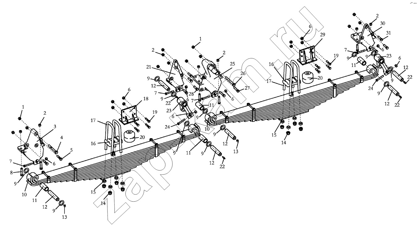 Схема/чертеж: FRONT SUSPENSION (DC93319690507) / Shaanxi Shacman SX3316DT366