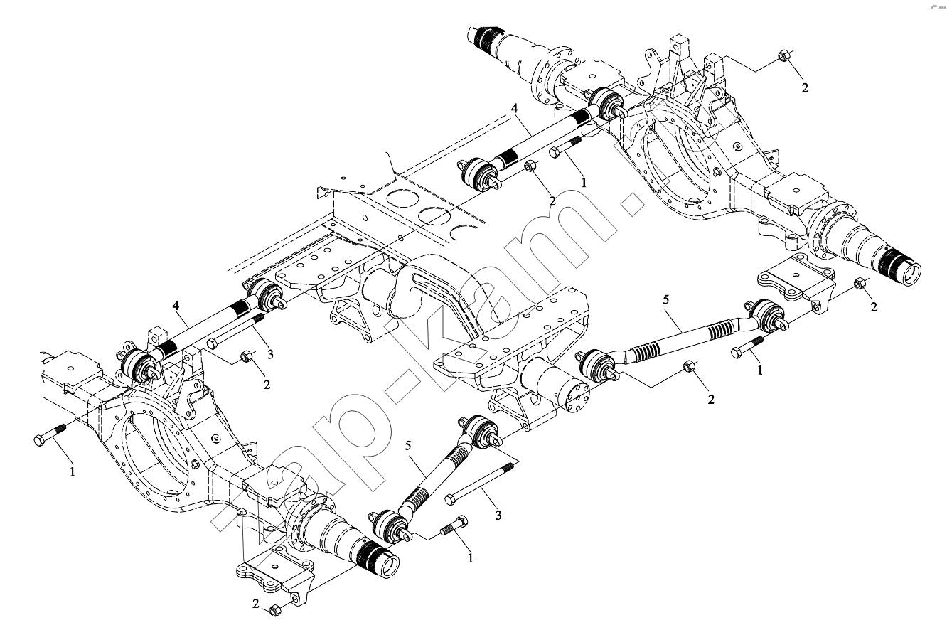 Схема/чертеж: REAR SUSPENSION II / Shaanxi Shacman SX3316DT366