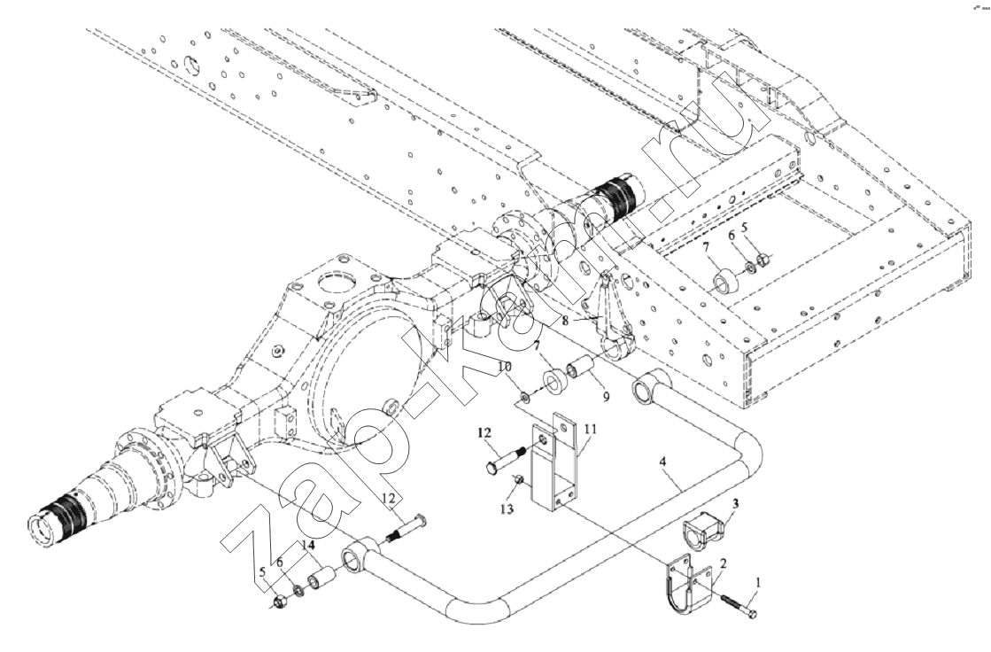 Схема/чертеж: REAR STABILIZER BAR (DC93319680109) / Shaanxi Shacman SX3316DT366
