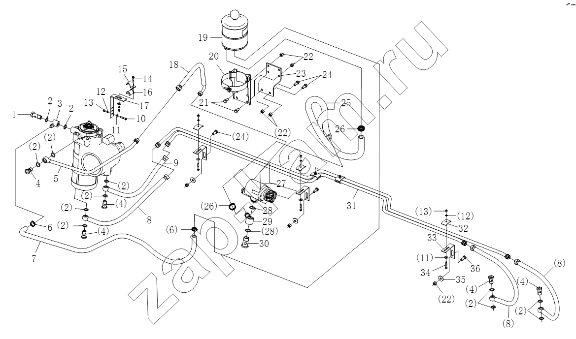 Схема/чертеж: STEERING HYDRAULIC DEVICE / Shaanxi Shacman SX3316DT366