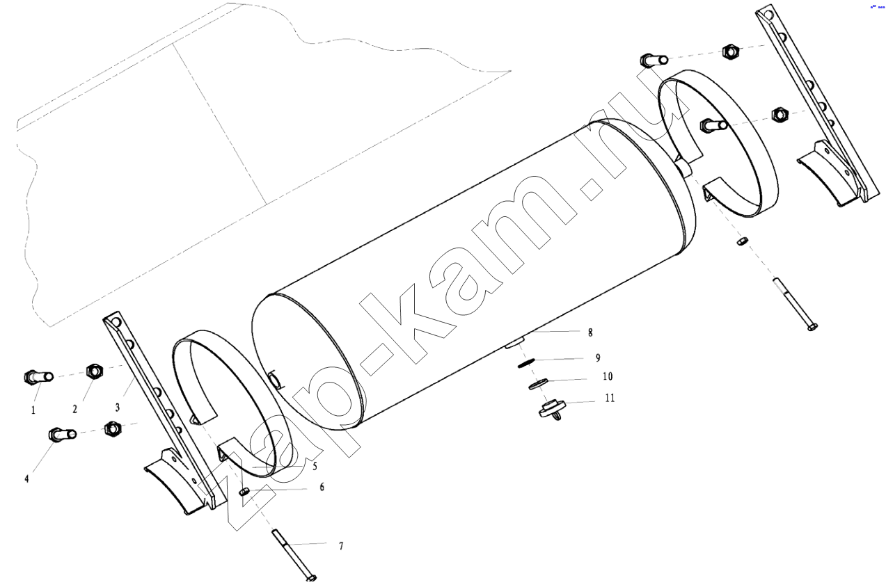 Схема/чертеж: AIR TANK FIXING (II) / Shaanxi Shacman SX3316DT366