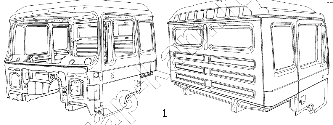 Схема/чертеж: F3000 SEMI-HIGH ROOF CAB BODY / Shaanxi Shacman SX3316DT426C