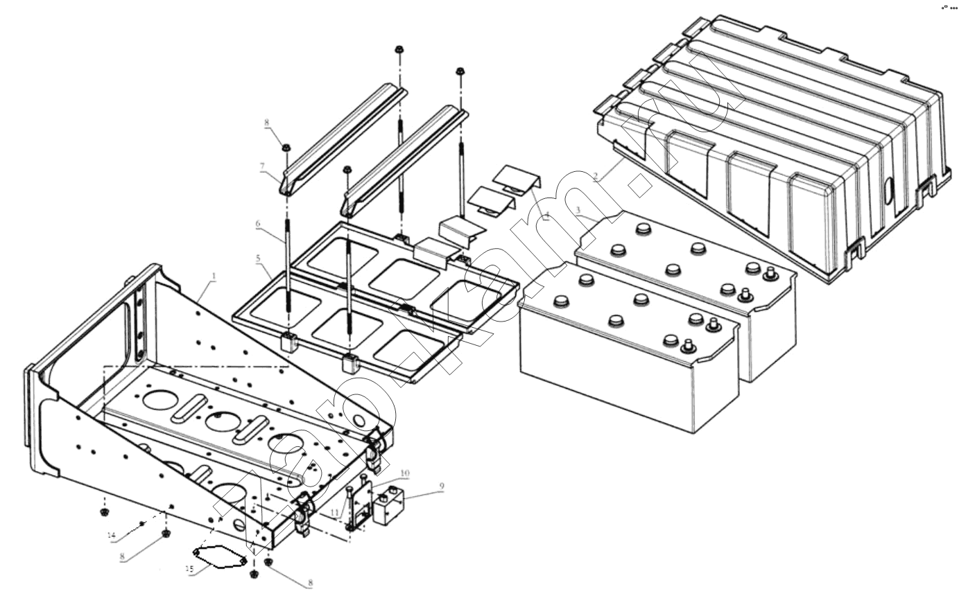 Схема/чертеж: BATTERY BOX / Shaanxi Shacman SX3316DT426C