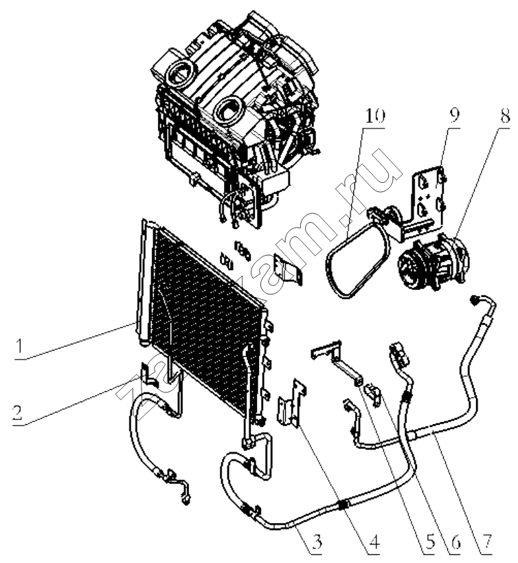 Схема/чертеж: AIR CONDITION PIPES / Shaanxi Shacman SX3316DT426C