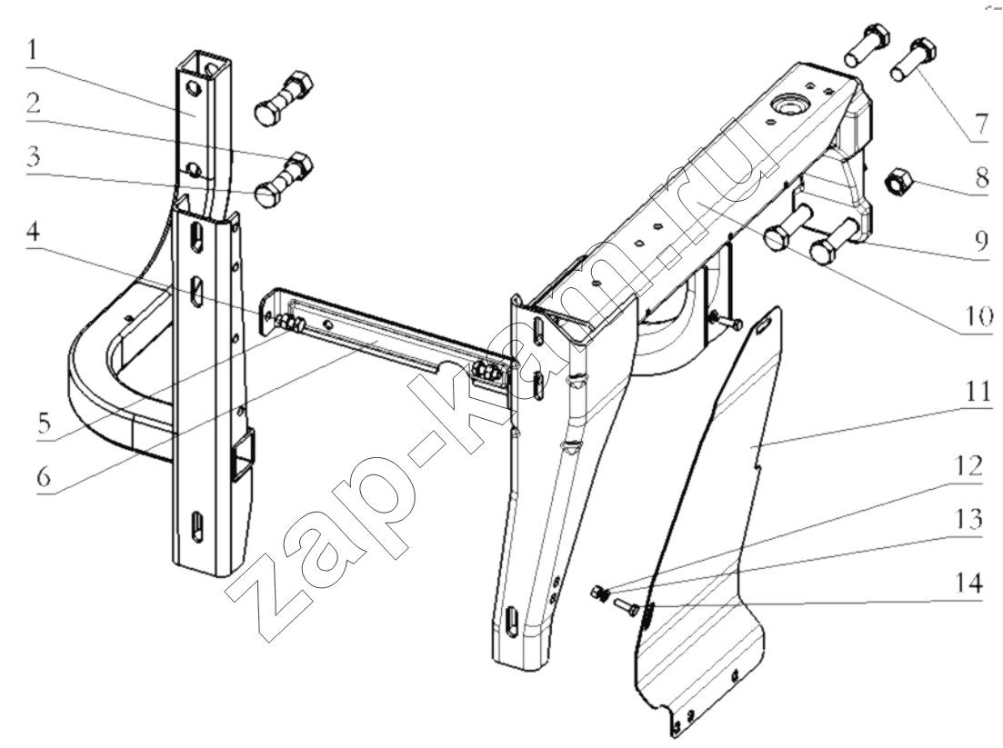 Схема/чертеж: LEFT FOOT PANEL BRACKET / Shaanxi Shacman SX3316DT426C