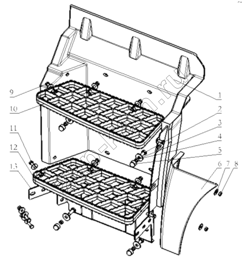 Схема/чертеж: LEFT DOOR STEP / Shaanxi Shacman SX3316DT426C