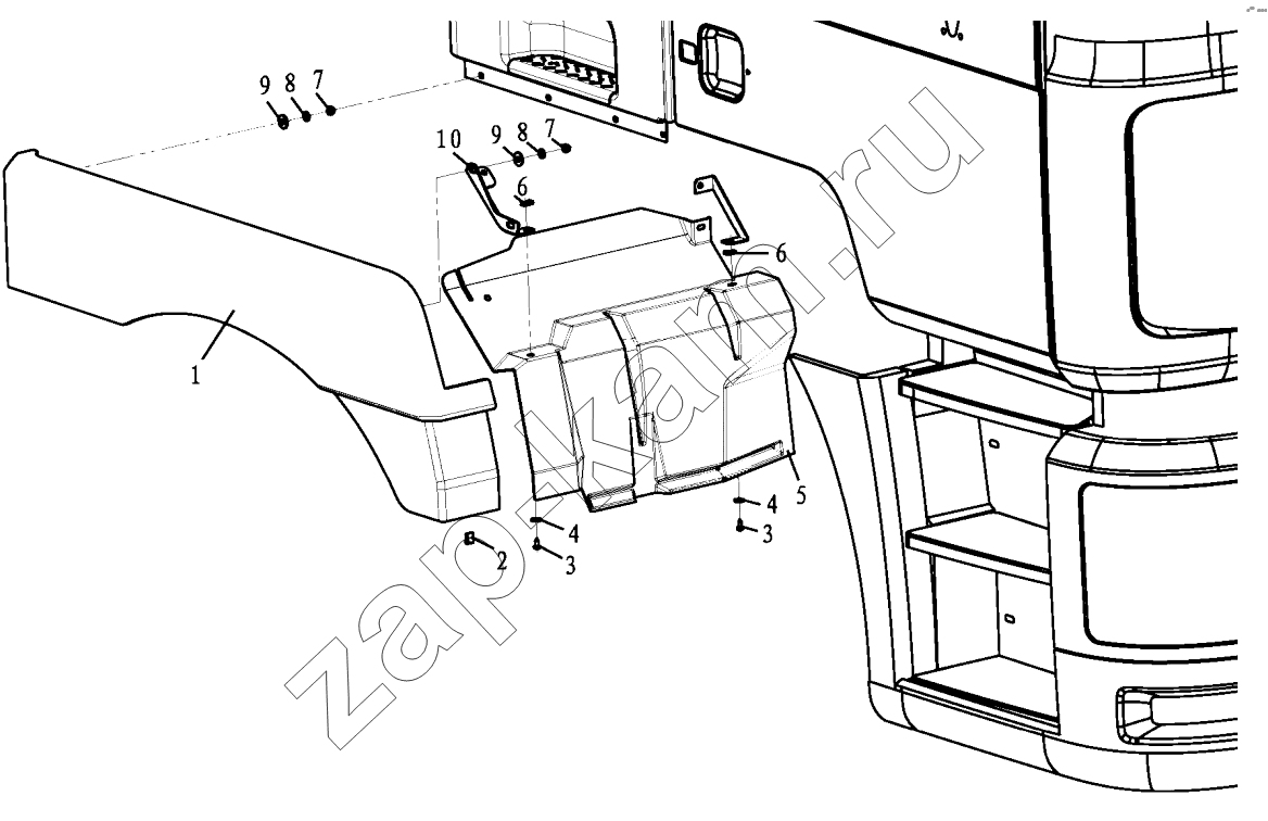 Схема/чертеж: RIGHT FENDER / Shaanxi Shacman SX3316DT426C