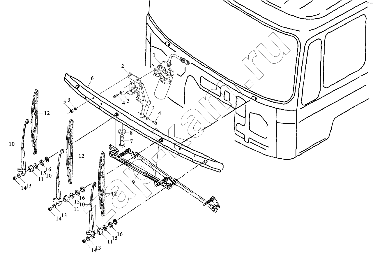 Схема/чертеж: WIPER SYSTEM / Shaanxi Shacman SX3316DT426C