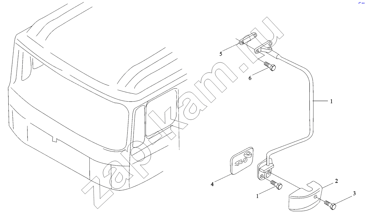 Схема/чертеж: REARVIEW MIRROR LEFT BRACKET / Shaanxi Shacman SX3316DT426C