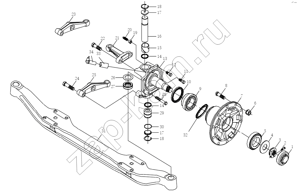 Схема/чертеж: MAN9.5T STEERING SHAFT / Shaanxi Shacman SX3316DT426C