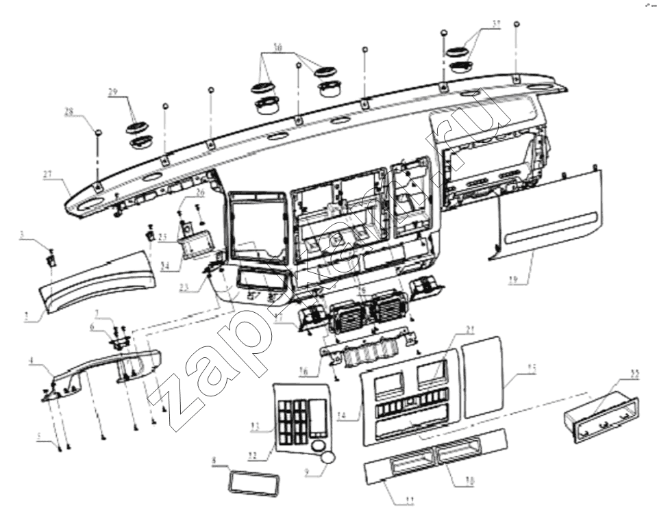 Схема/чертеж: DASHBOARD (ECONOMICAL) / Shaanxi Shacman SX3316DT426C