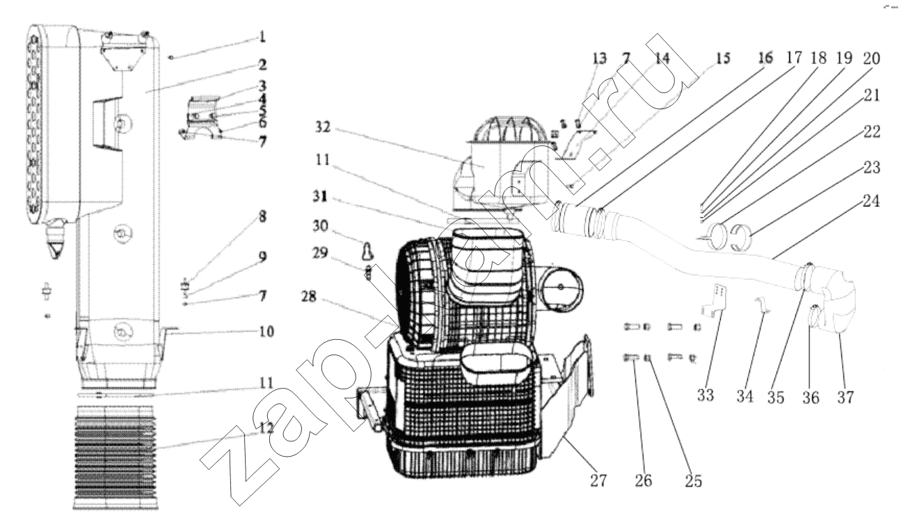 Схема/чертеж: AIR CLEANING DEVICE / Shaanxi Shacman SX3316DT426C