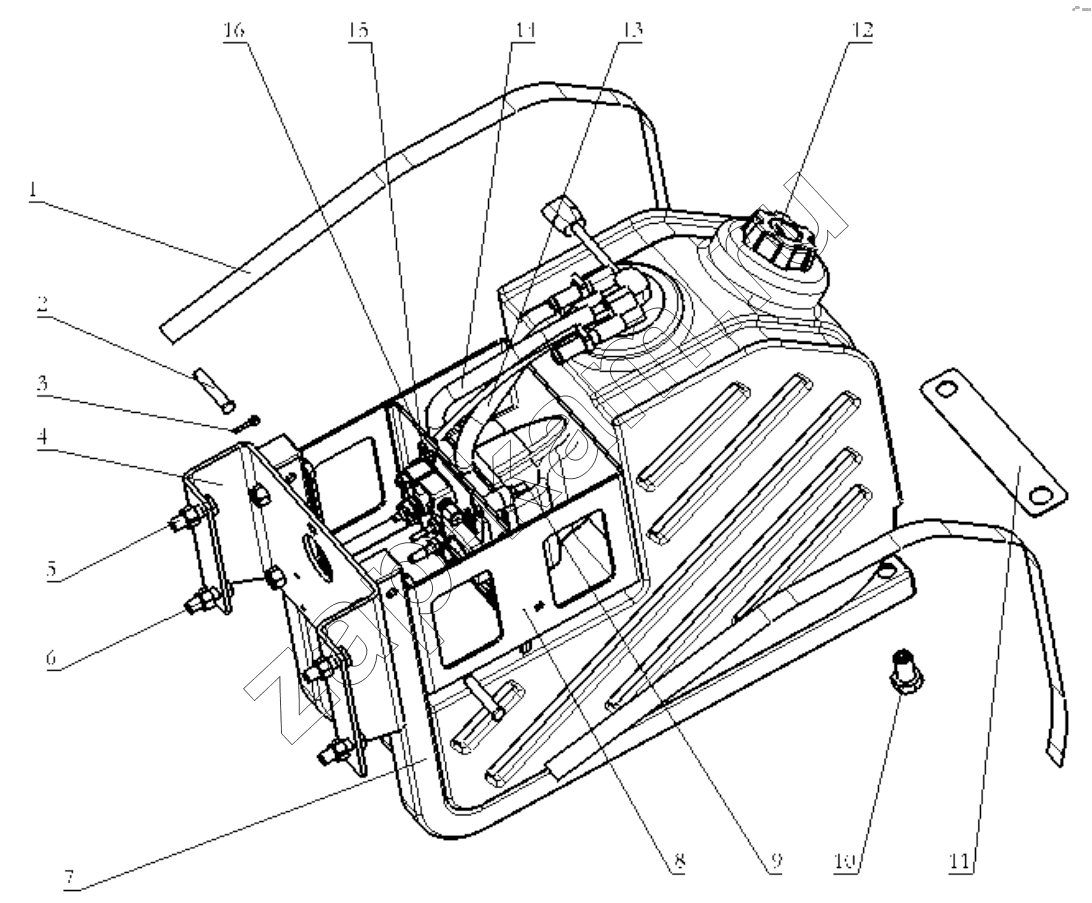 Схема/чертеж: UREA SUPPLY TANK / Shaanxi Shacman SX3316DT426C