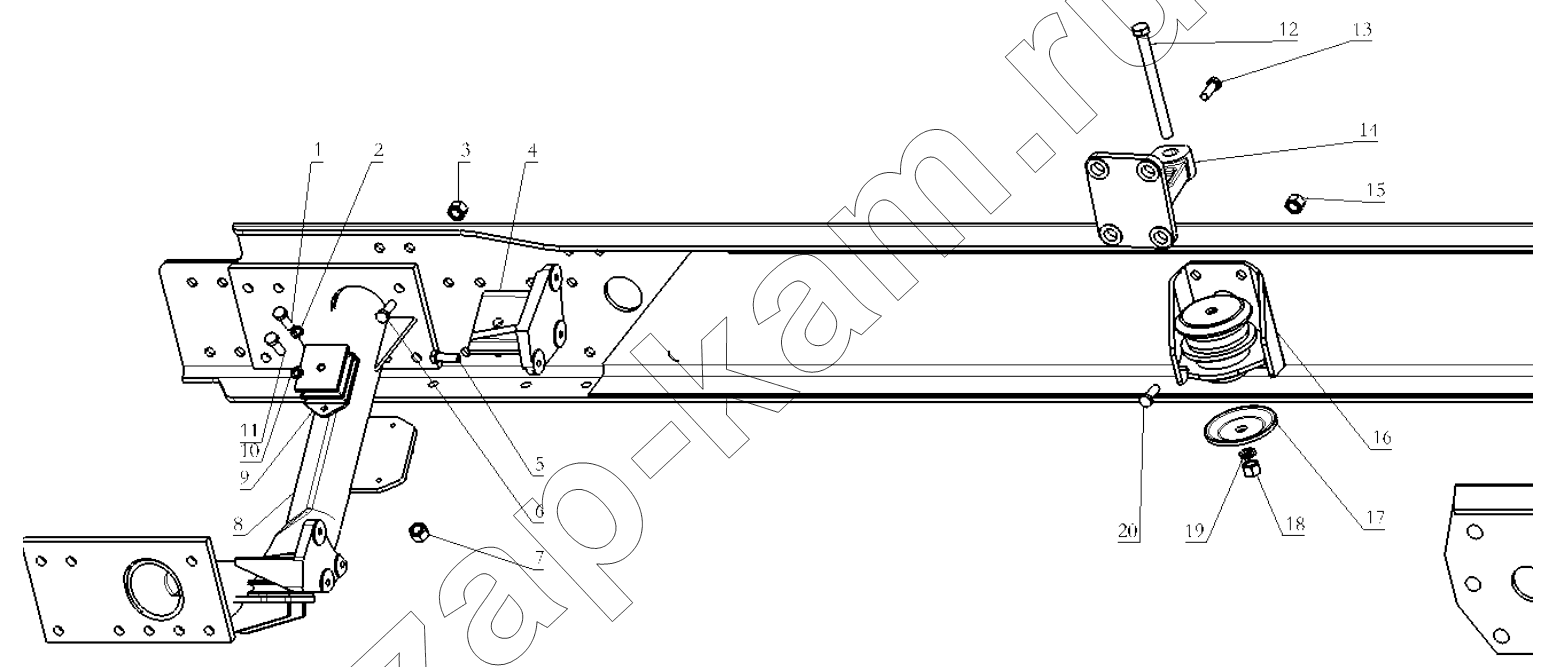 Схема/чертеж: ENGINE SUSPENSION / Shaanxi Shacman SX3316DT426C