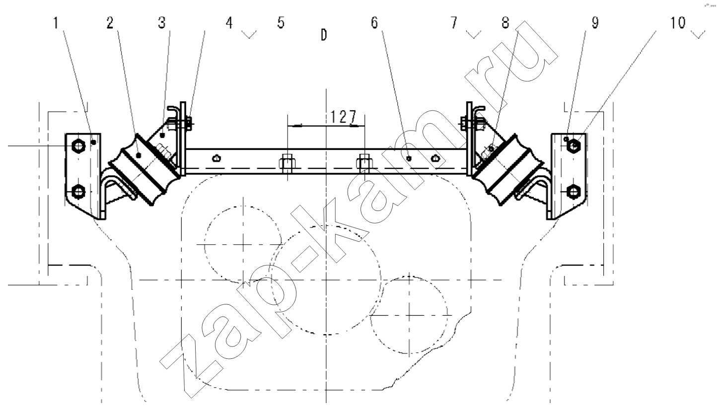 Схема/чертеж: GEAR BOX SUPPORT / Shaanxi Shacman SX3316DT426C