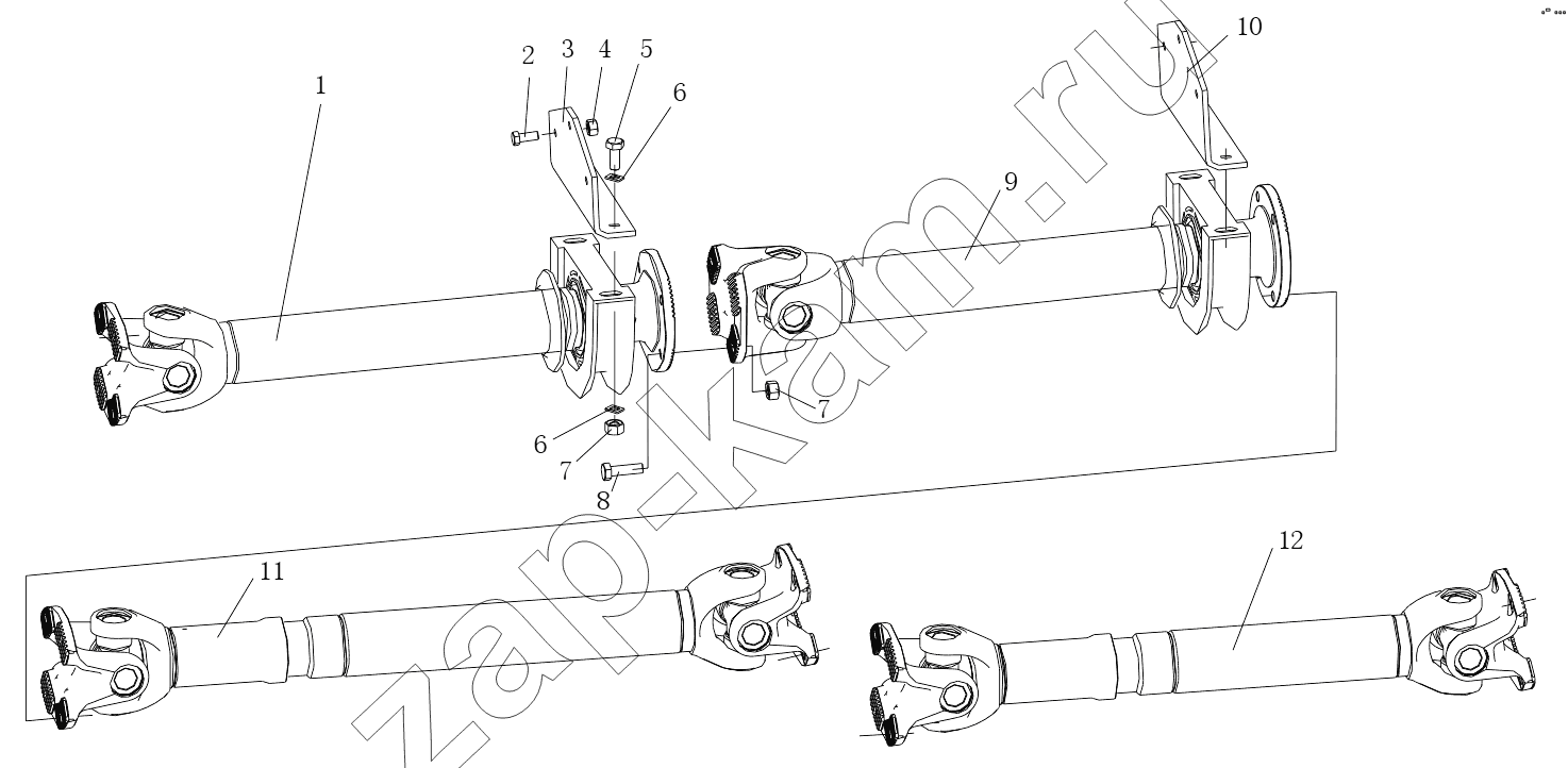 Схема/чертеж: PROPELLER SHAFT / Shaanxi Shacman SX3316DT426C