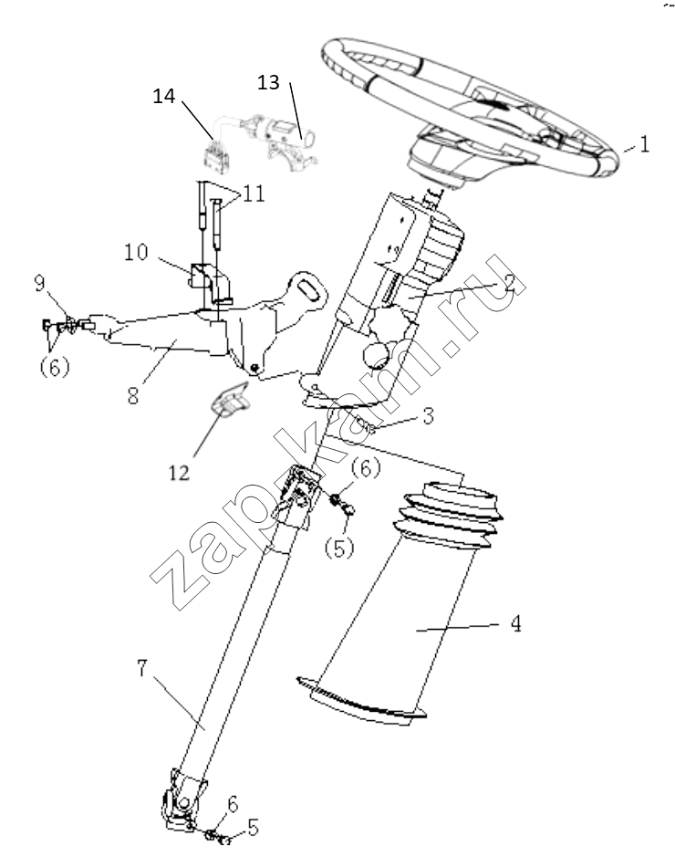 Схема/чертеж: STEERING COLUMN ADJUSTABLE / Shaanxi Shacman SX3316DT426C