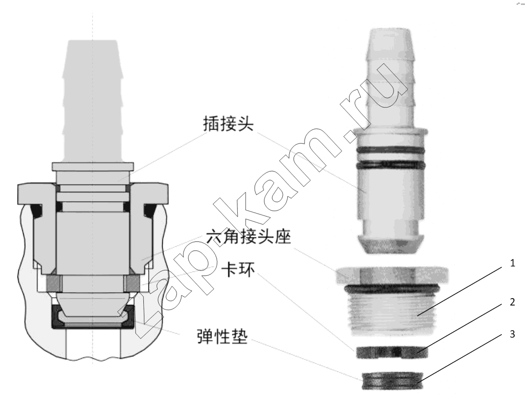 Схема/чертеж: CONNECTING PARTS, LINE & NIPPLE JOINT / Shaanxi Shacman SX3316DT426C