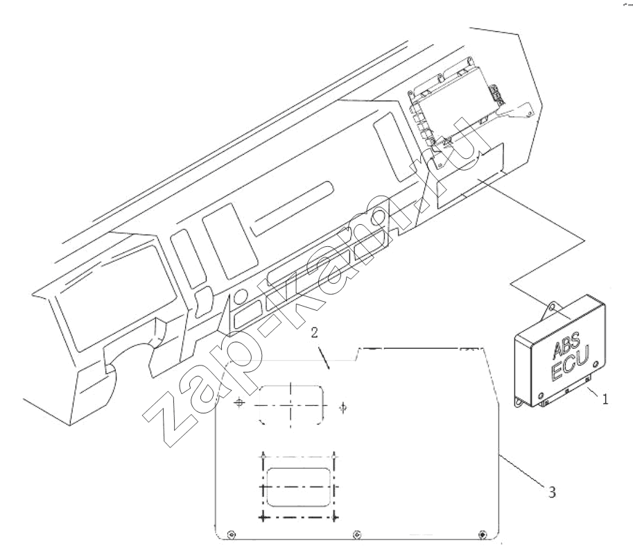 Схема/чертеж: Контроллер ABS;ABS CONTROLLER / Shaanxi Shacman SX3316DV386