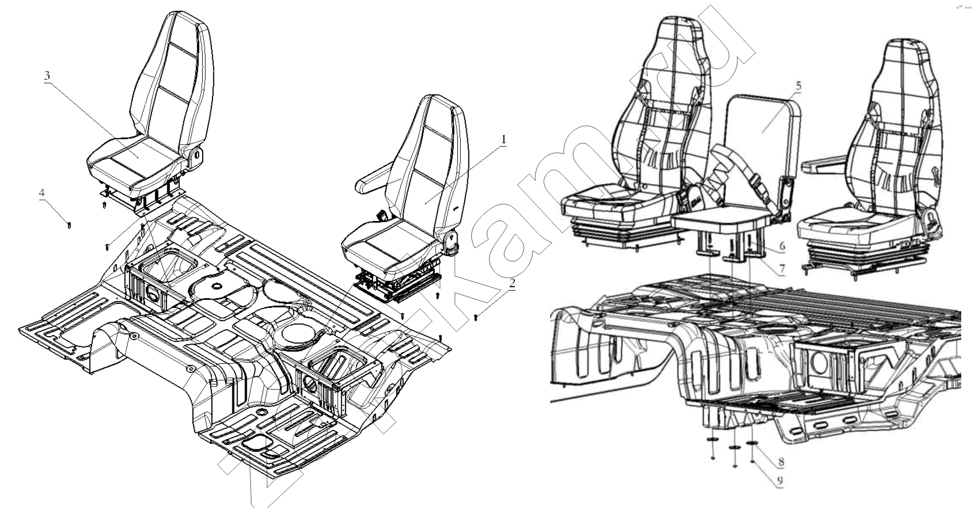 Схема/чертеж: Сиденье;SEAT / Shaanxi Shacman SX3316DV386