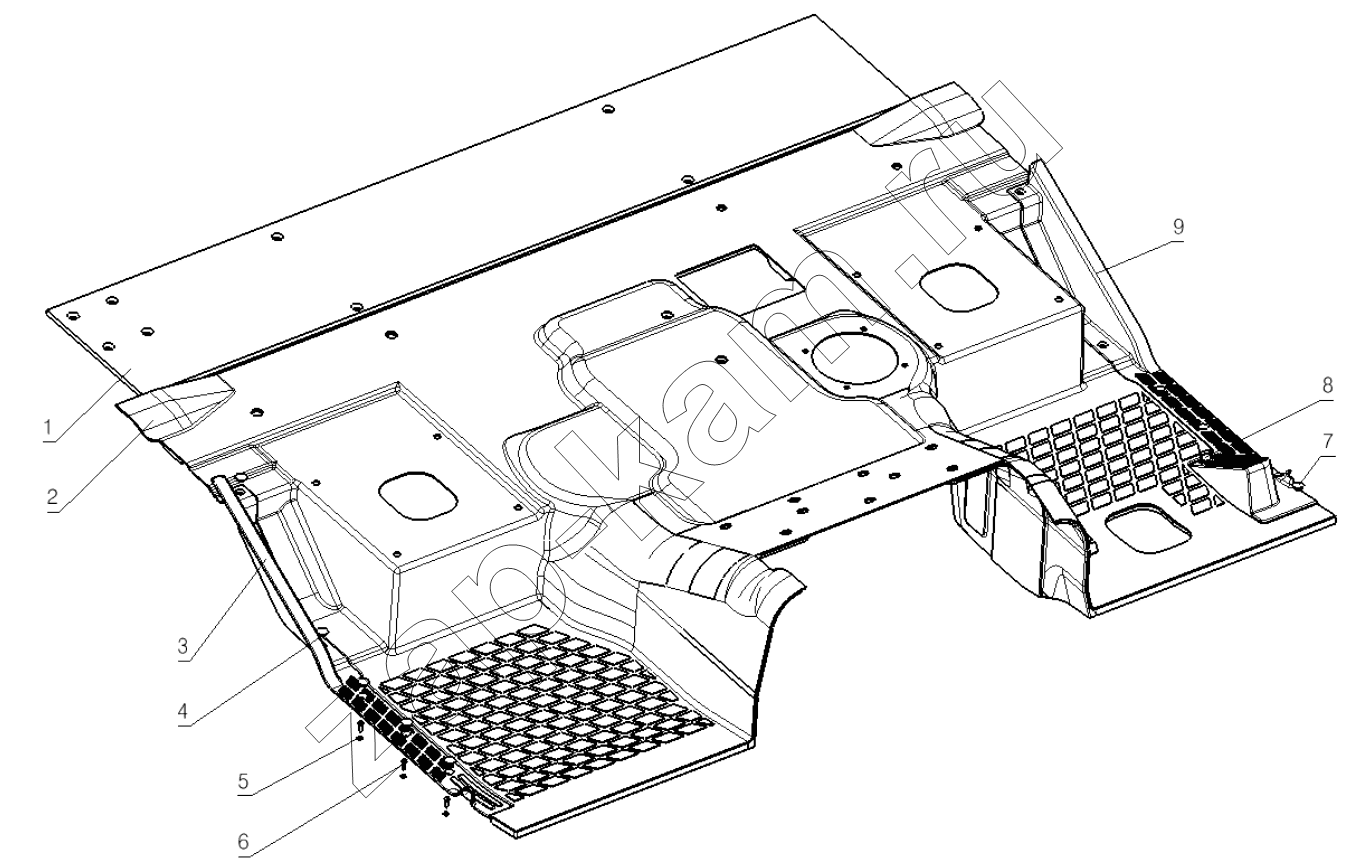 Схема/чертеж: Коврики для пола;FLOOR MATS / Shaanxi Shacman SX3316DV386