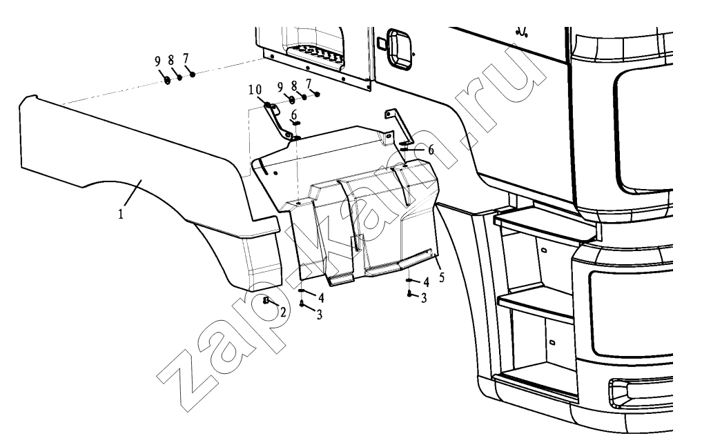 Схема/чертеж: Правое крыло;RIGHT FENDER / Shaanxi Shacman SX3316DV386