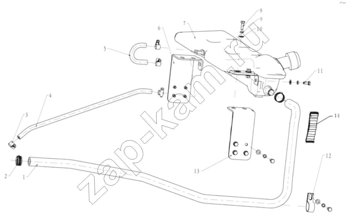 Схема/чертеж: Система расширительного бака;EXPANSION BOX SYSTEM / Shaanxi Shacman SX3316DV386