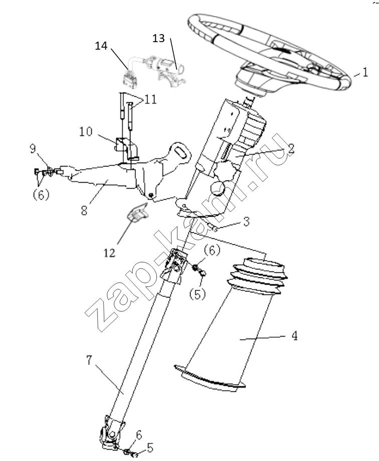 Схема/чертеж: Регулируемая рулевая колонка;STEERING COLUMN ADJUSTABLE / Shaanxi Shacman SX3316DV386