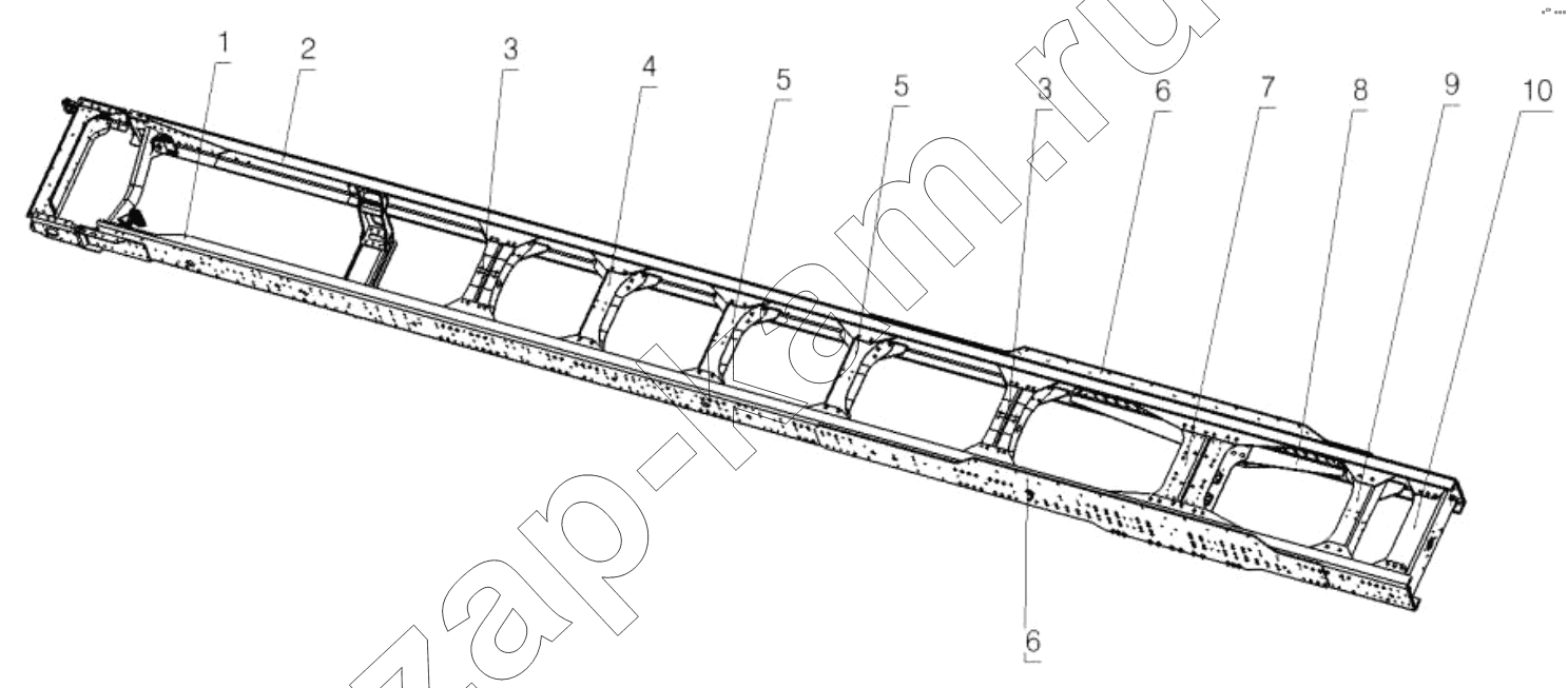 Схема/чертеж: Сборка рамы;FRAME ASSY / Shaanxi Shacman SX3316DV386