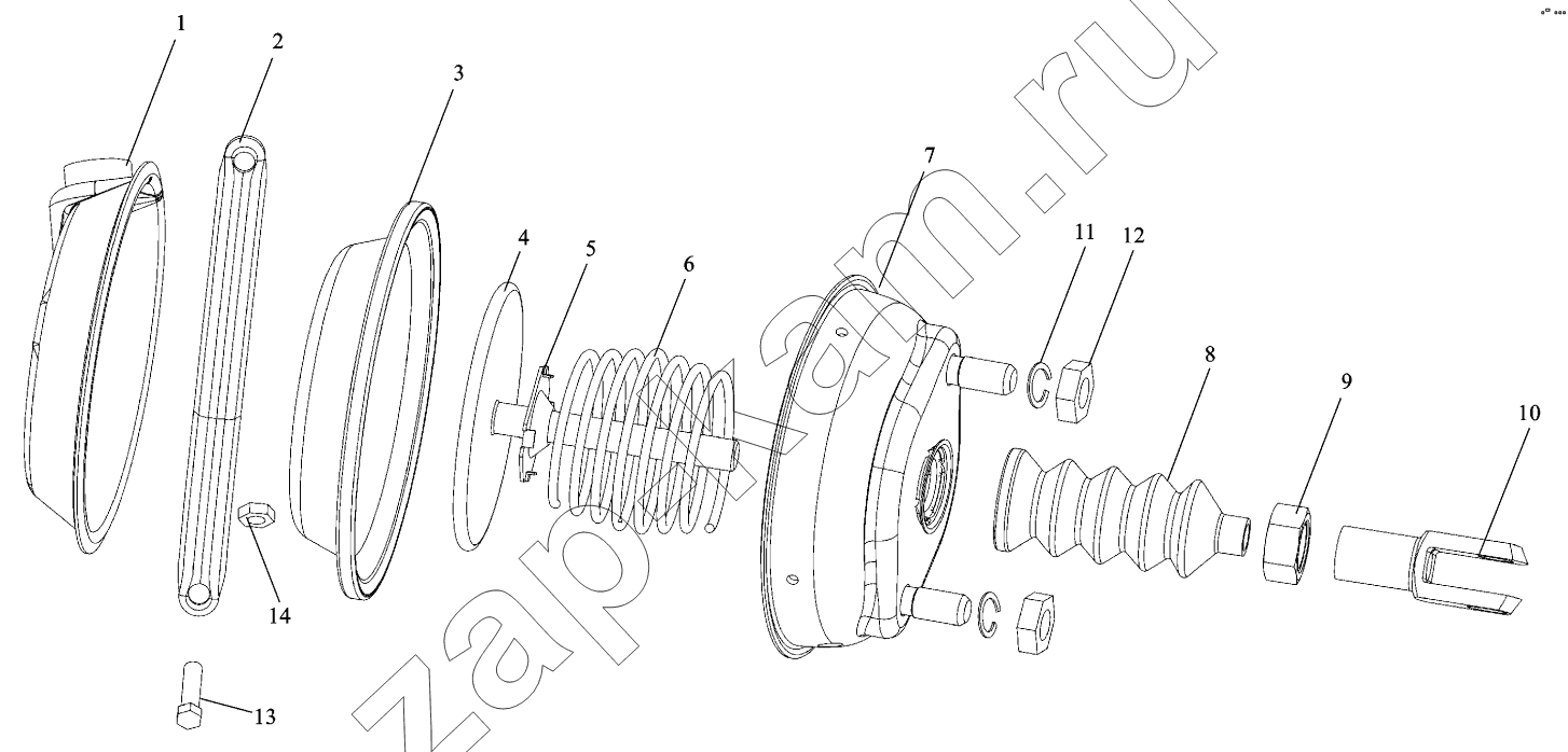 Схема/чертеж: DIAPHRAGM BRAKE CHAMBER / Shaanxi Shacman SX3316HT406C