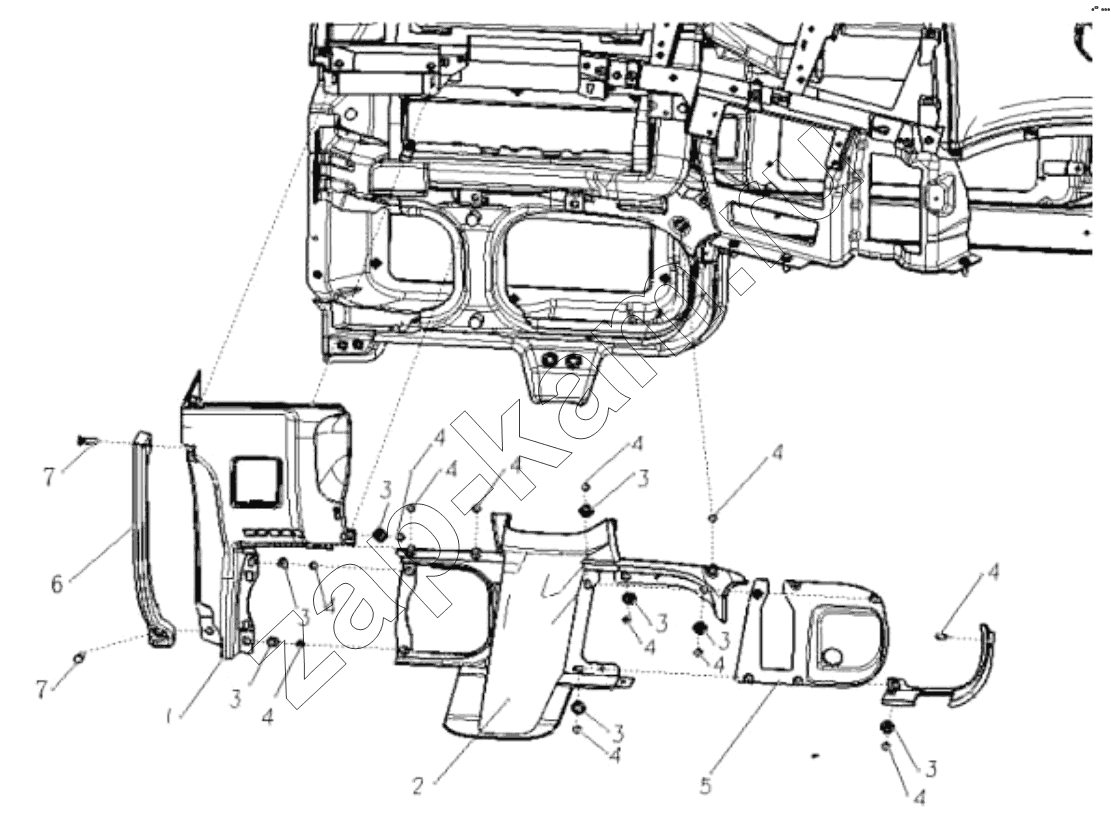 Схема/чертеж: DRIVER KNEE BOLSTER ASSY / Shaanxi Shacman SX3316HT406C
