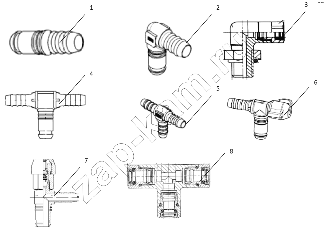 Схема/чертеж: CONNECTING PARTS, LINE & NIPPLE JOINT / Shaanxi Shacman SX3316HT406C
