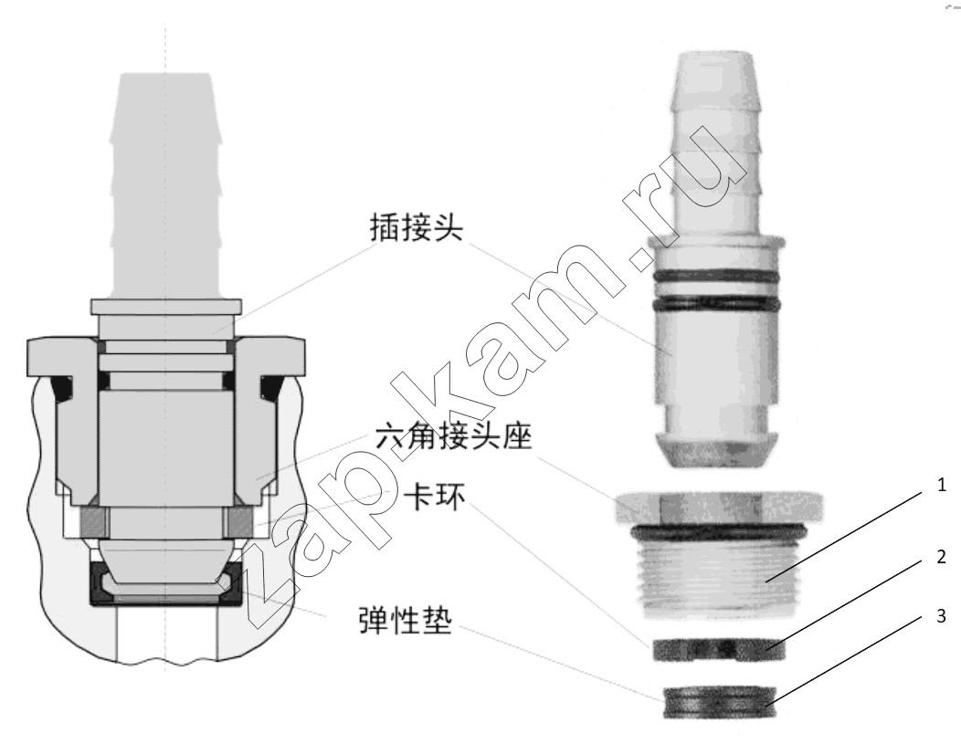 Схема/чертеж: CONNECTING PARTS, LINE & NIPPLE JOINT / Shaanxi Shacman SX3316HT406C