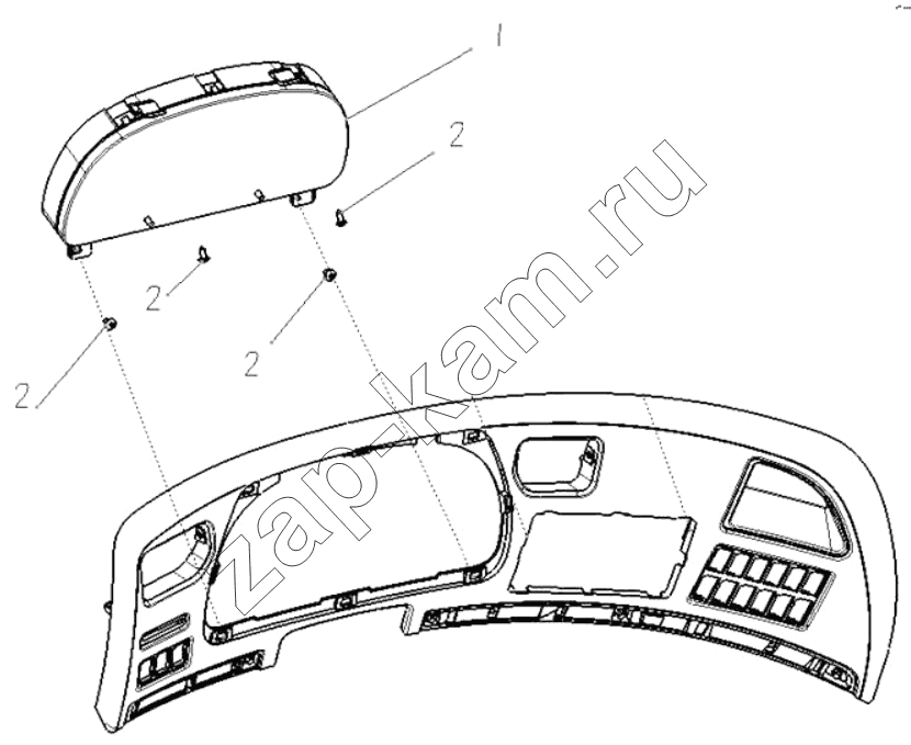 Схема/чертеж: INSTRUMENT CLUSTER / Shaanxi Shacman SX3316HT406C