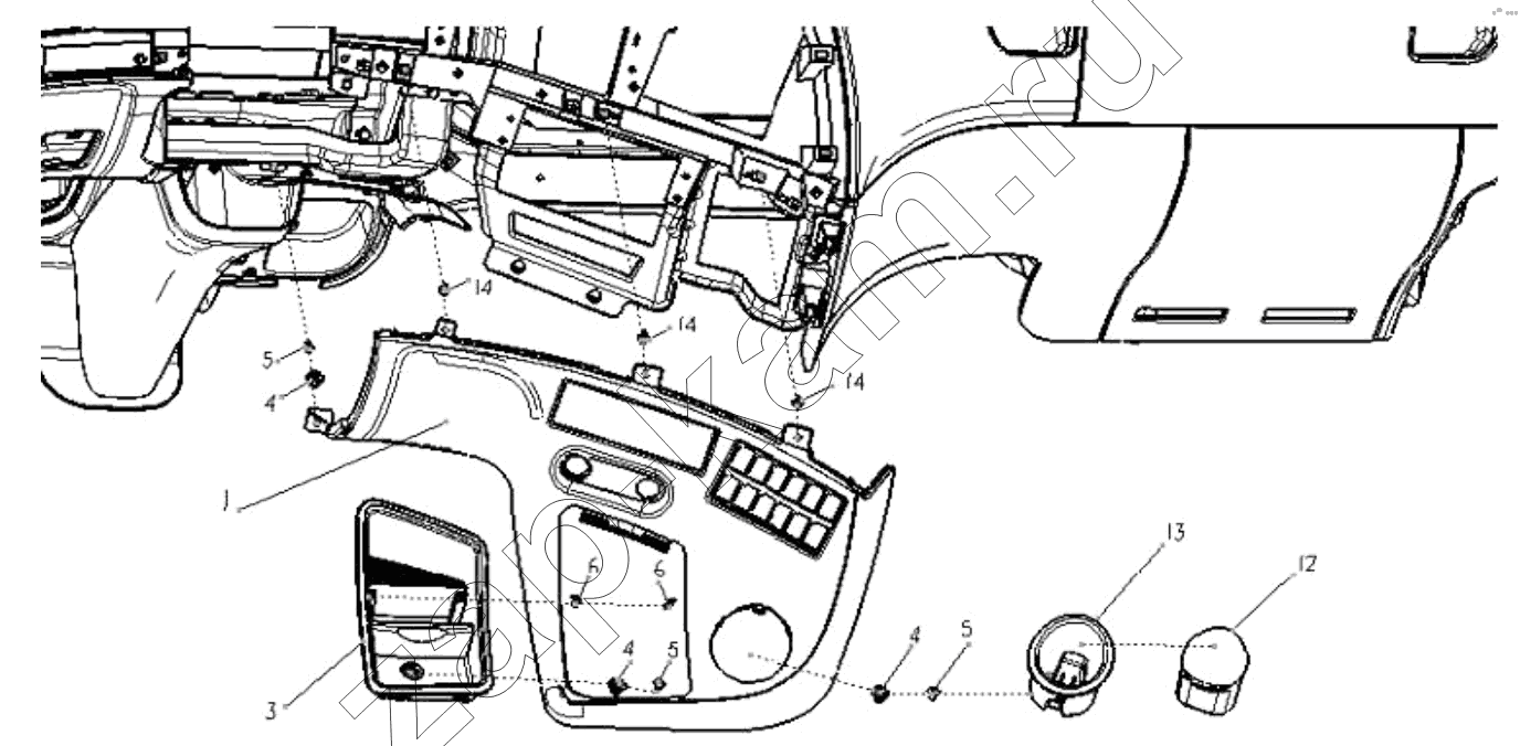 Схема/чертеж: SECOND DASHBOARD ASSY / Shaanxi Shacman SX3316HT406C