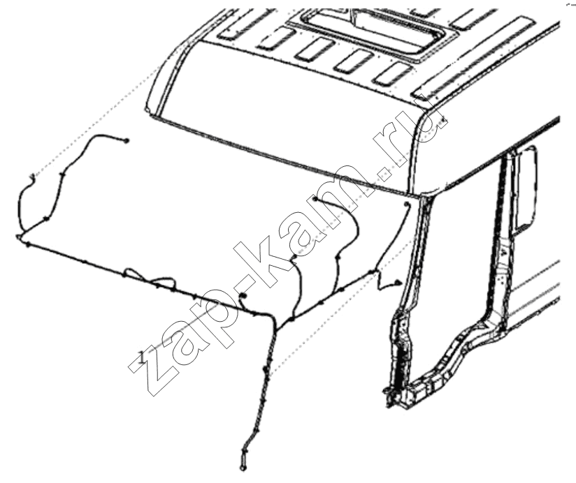 Схема/чертеж: TOP CEILING WIRE HARNESS / Shaanxi Shacman SX3316HT406C